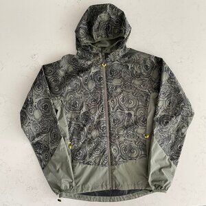 BMW Casual Full Zip Waterproof 100% Poly Hooded Jacket Sage Grn Dk Gry Sz S NWOT